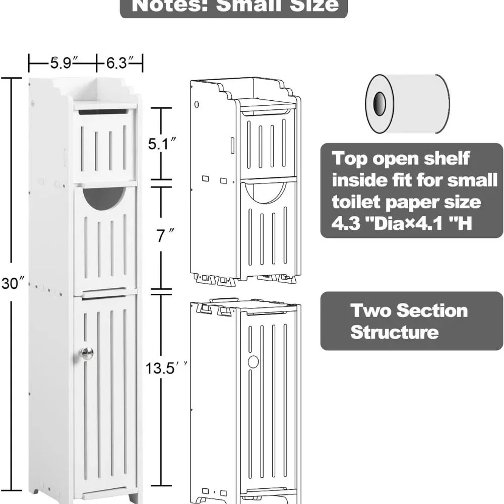 AOJEZOR Bathroom Furniture Sets: Small Bathroom Storage Cabinet Great for Toilet
